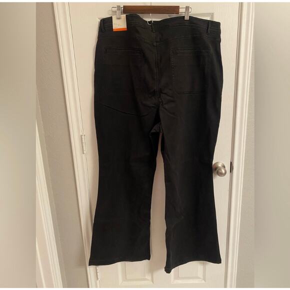 NWT Knox Rose The Anywhere Flare Pant Jeans Black Plus Size 30W - Picture 3 of 4